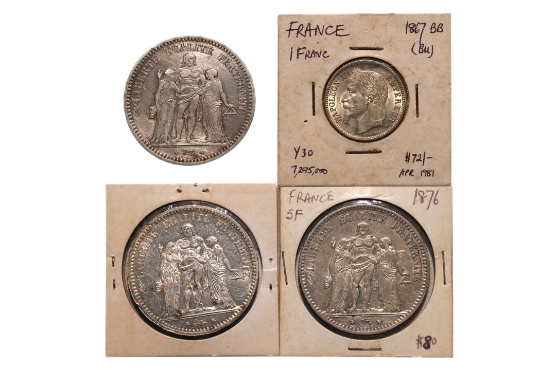 FRANCE, 19TH CENTURY, 5 FRANCS 1848; 1873; 1876; 1 FRANC 1867 (4) - Image 1 of 2