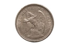 CHILE, REPUBLIC 5 PESOS 1927 SO