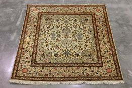 A SQUARE TABRIZ WOOL RUG (146 x 135cm)