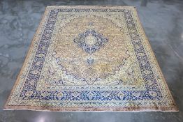 A KASHMIRI SILK AND WOOL CARPET (310 x 250cm)