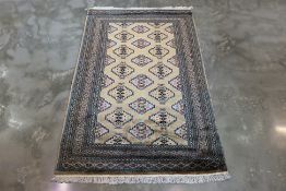A KASHMIRI SAROUK SILK AND WOOL RUG (227 x 139cm)