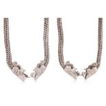 TWO SILVER DRAGON BELTS OR NECKLACES