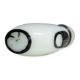 AN OPAQUE WHITE AND BLACK OVERLAY GLASS SNUFF BOTTLE - Image 5 of 5