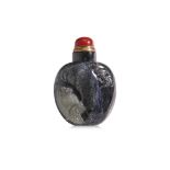A GREY AND WHITE JADE SNUFF BOTTLE