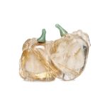 A RUTILATED QUARTZ TWIN PEACH FORM SNUFF BOTTLE