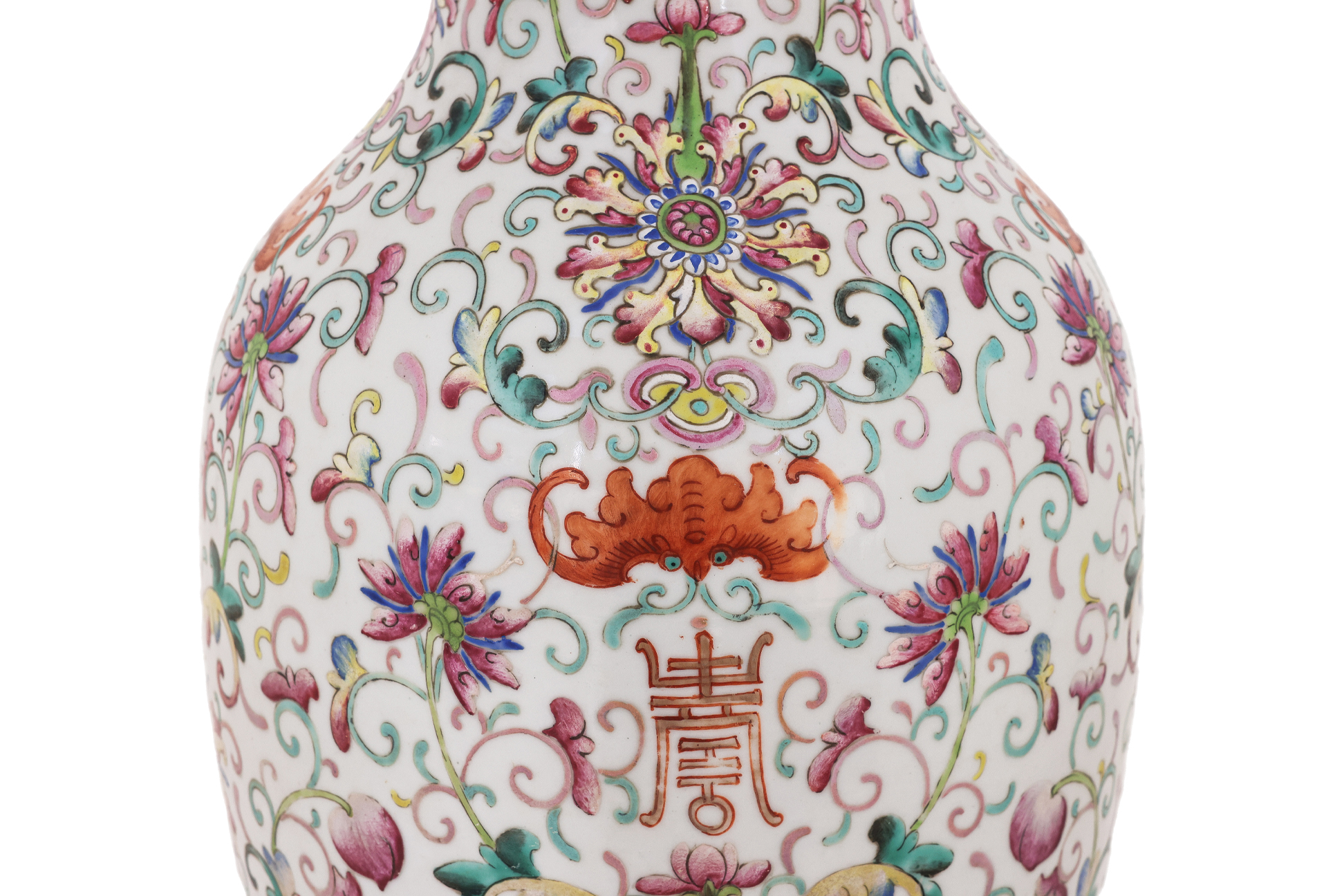 A LARGE FAMILLE ROSE PORCELAIN VASE - Image 2 of 10
