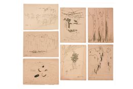 ATTRIBUTED TO WU GUANZHONG (1919-2010) - A GROUP OF SEVEN SKETCHES