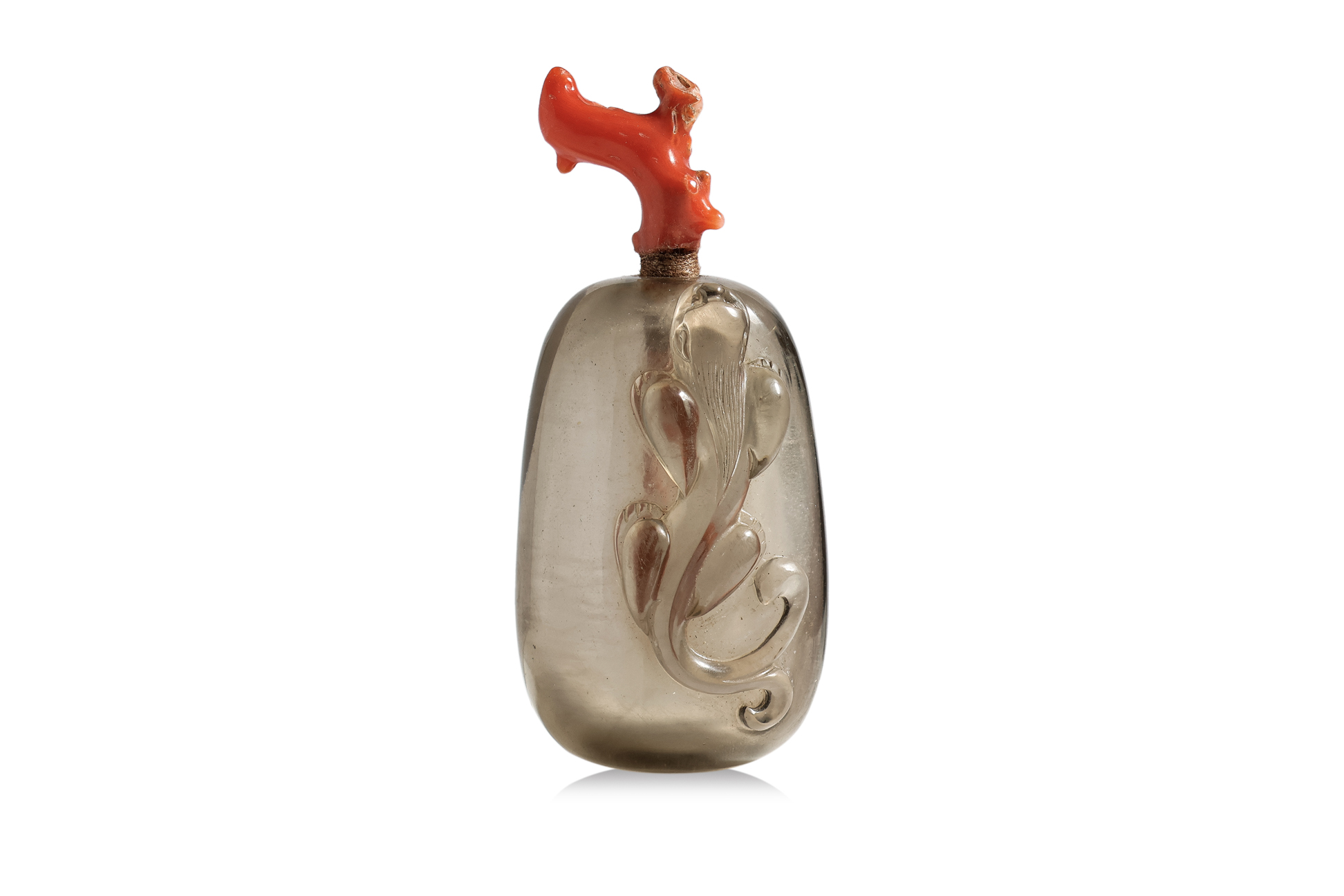 A SMOKY QUARTZ SNUFF BOTTLE