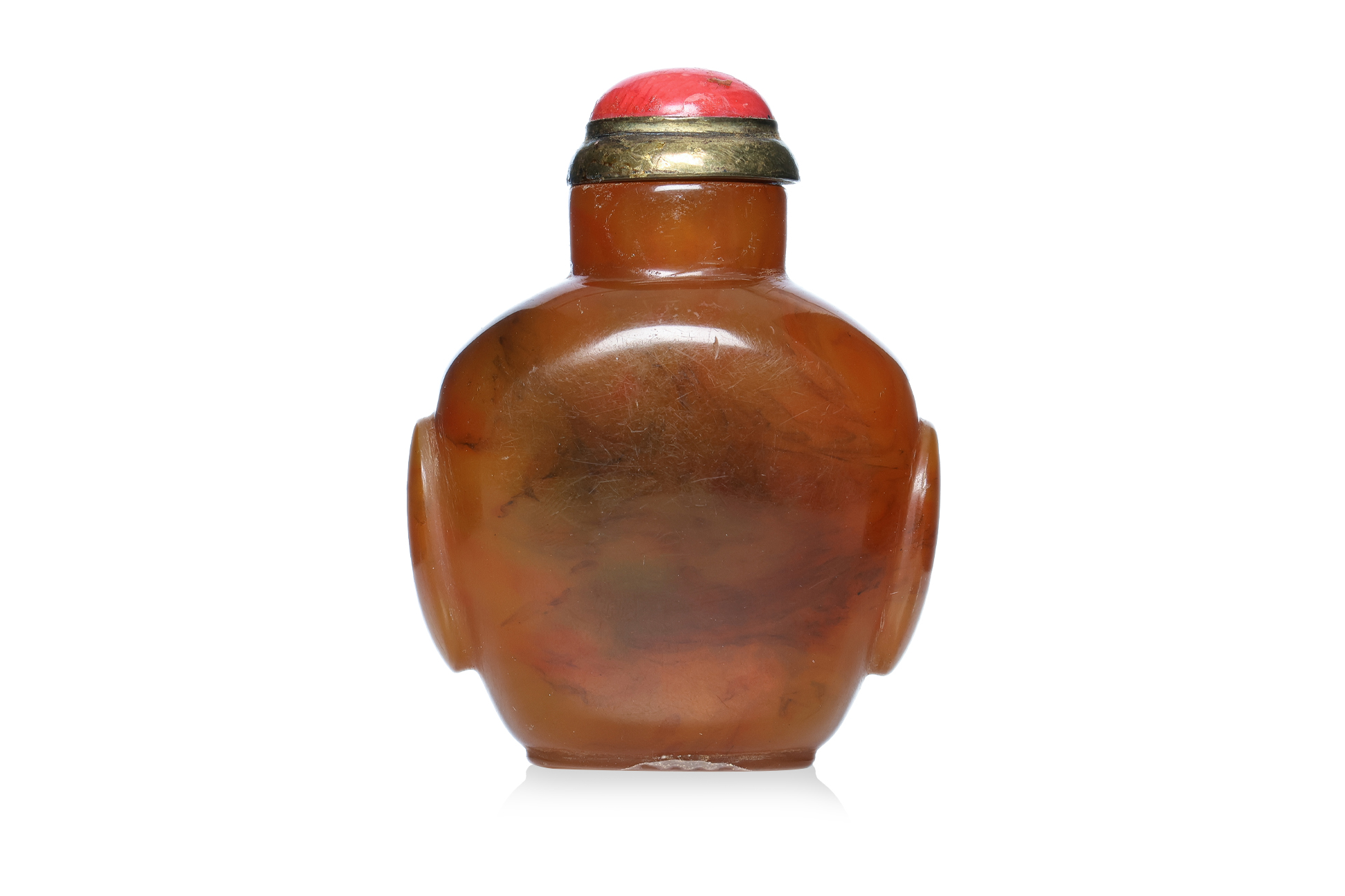 AN AMBER SNUFF BOTTLE - Image 2 of 5