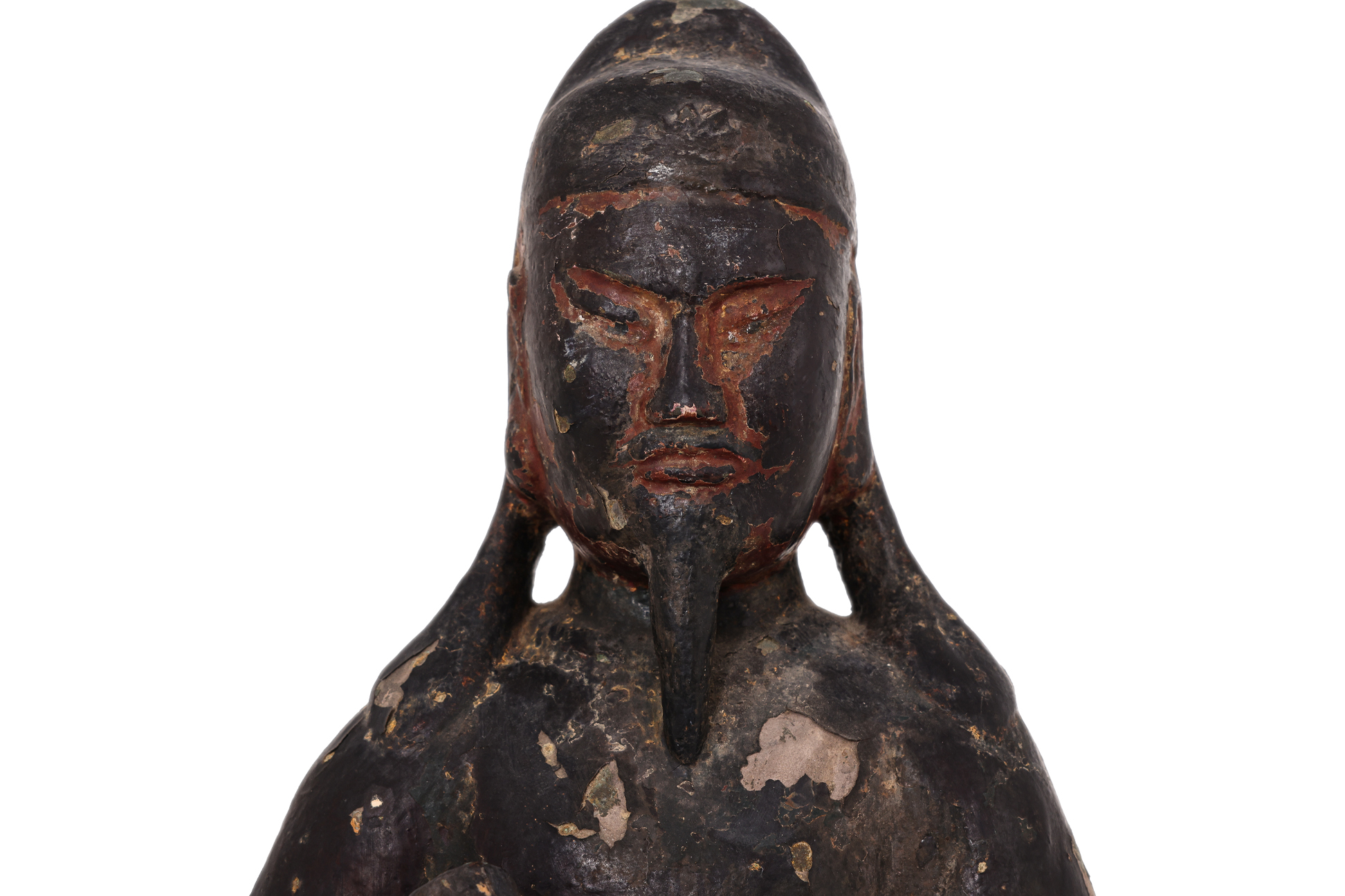 A LARGE LACQUERED BRONZE FIGURE OF GUANDI - Image 4 of 4