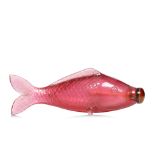 A PINK GLASS FISH-FORM SNUFF BOTTLE