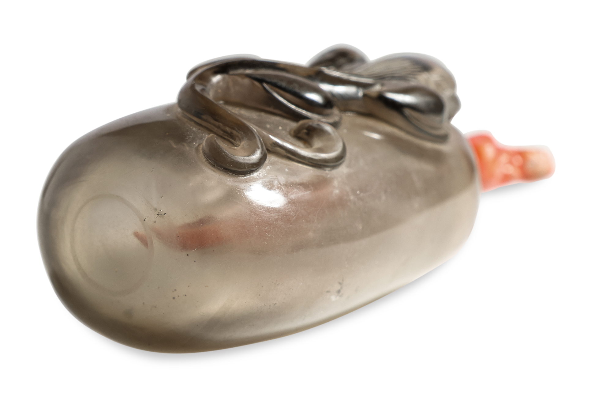 A SMOKY QUARTZ SNUFF BOTTLE - Image 4 of 4