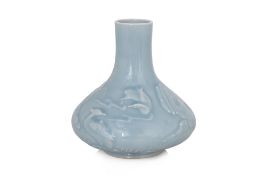 A CLAIR DE LUNE MOULDED MANDARIN DUCK VASE