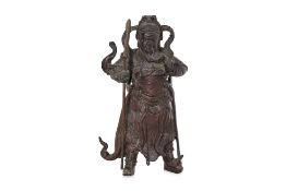 A STANDING BRONZE FIGURE OF GUANDI