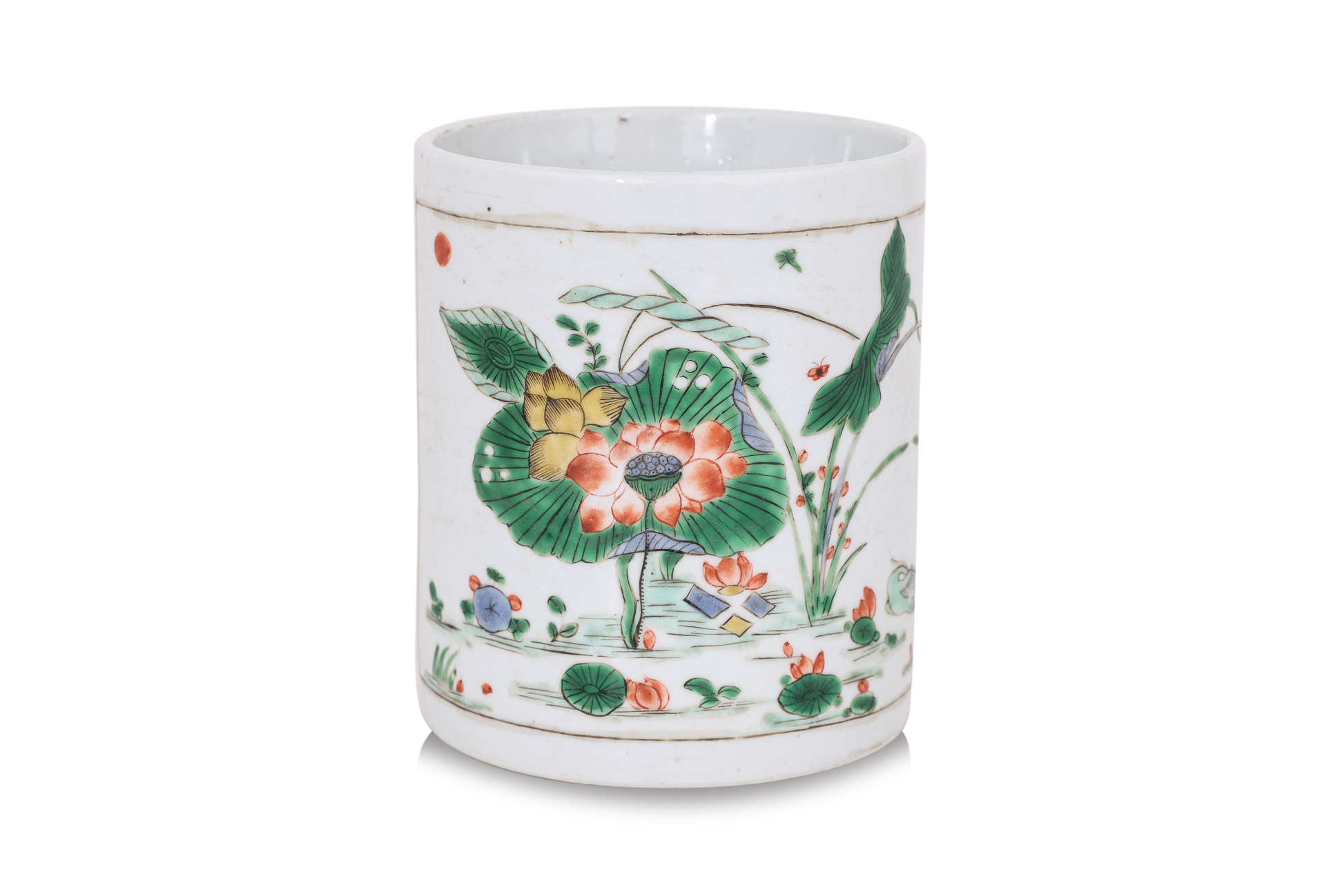 A FAMILLE VERTE BRUSH POT - Image 2 of 10