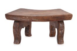 A SMALL ELM STOOL