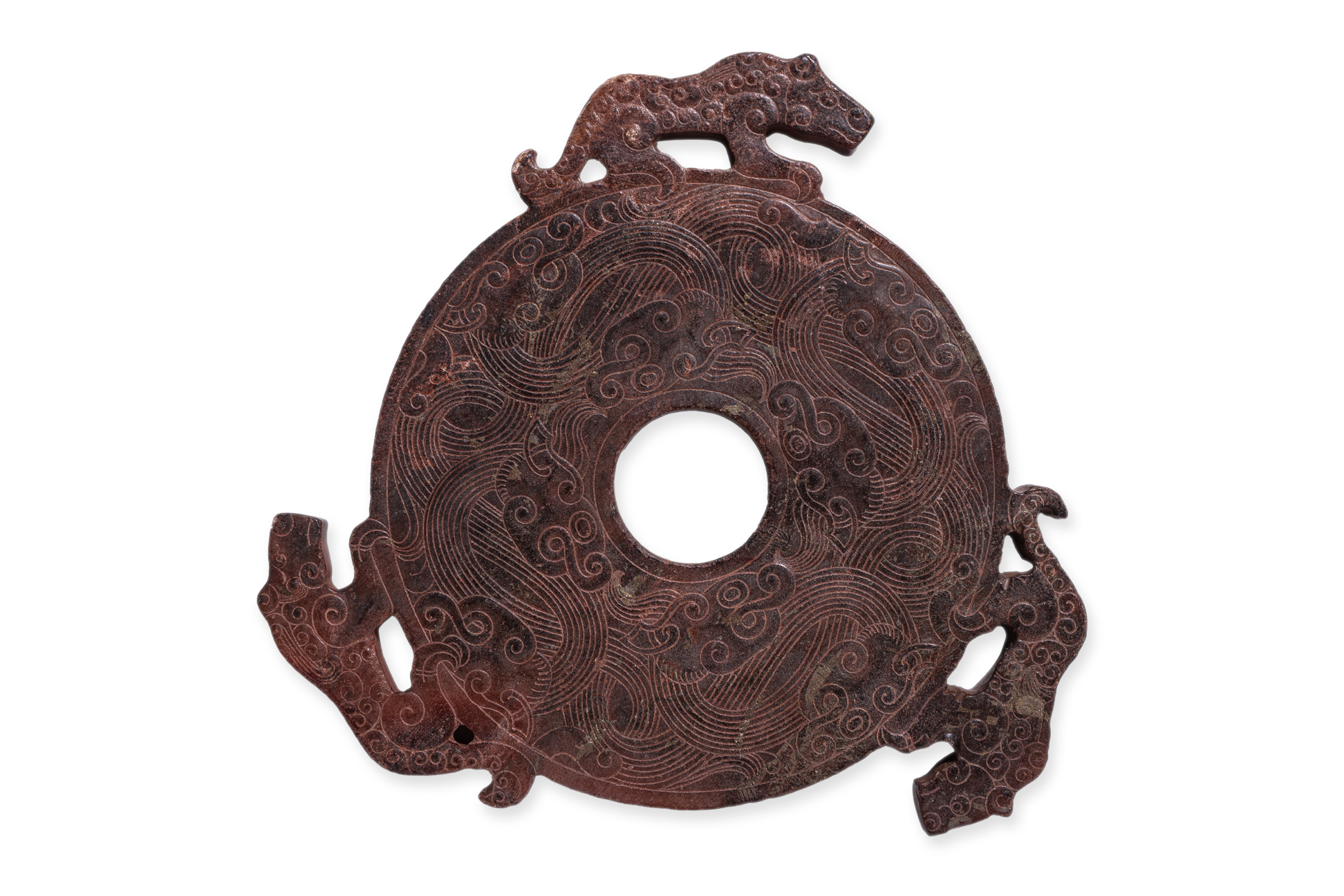 AN ARCHAISTIC JADE BI DISC - Image 2 of 2