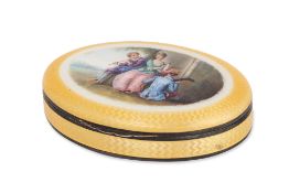 A CONTINENTAL EUROPEAN SILVER AND GUILLOCHE ENAMEL BOX