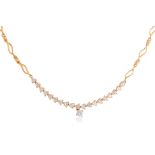 A HIGH KARAT GOLD DIAMOND NECKLACE