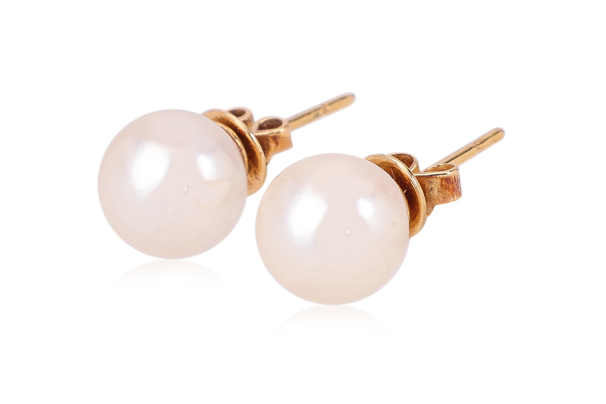 A PAIR OF AKOYA CULTURED PEARL STUD EARRINGS - Image 2 of 2