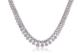 A DOUBLE ROW DIAMOND NECKLACE