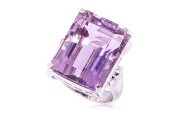 A LARGE AMETHYST 'COCKTAIL' RING