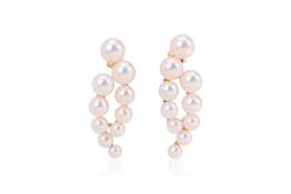 A PAIR OF AKOYA CULTURED PEARL EARRINGS