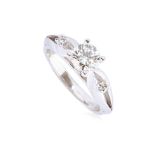A DIAMOND THREE STONE RING
