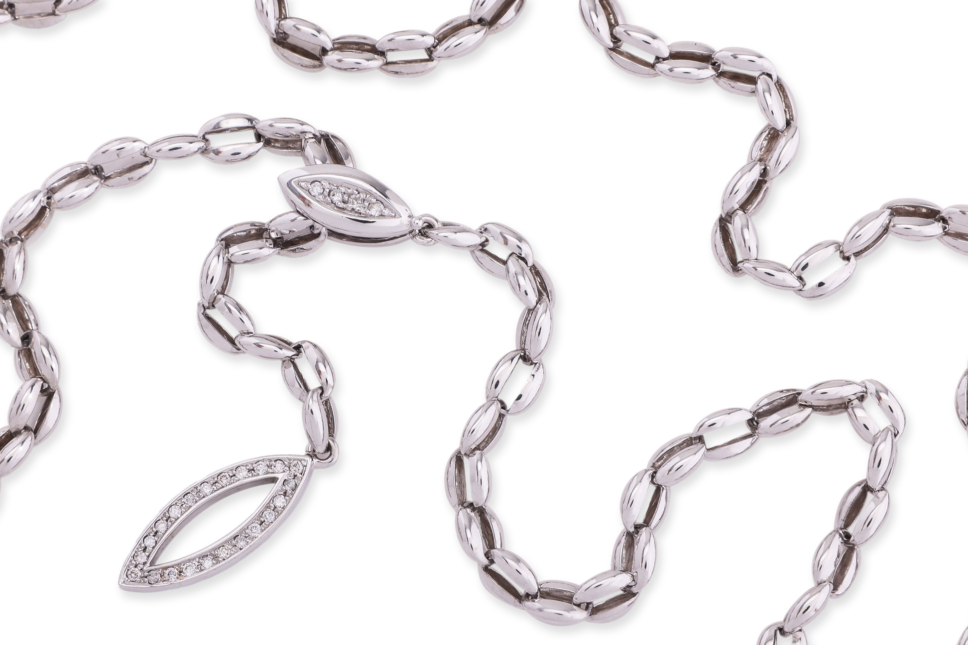 A WHITE GOLD AND DIAMOND ADJUSTABLE 'ROPE' NECKLACE - Image 2 of 3