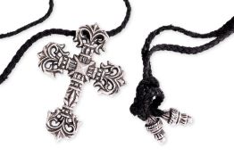 CHROME HEARTS - A LARGE FILIGREE CROSS PENDANT NECKLACE