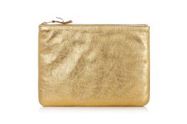 COMME DES GARCONS - A GOLD LOGO EMBOSSED POUCH