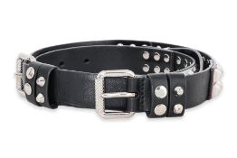 PRADA - A STUDDED DOUBLE LEATHER BELT