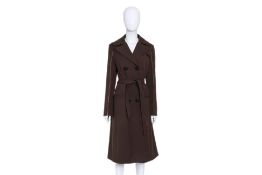 LOUIS VUITTON - A BROWN DOUBLE BREASTED TRENCH COAT