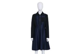 LOUIS VUITTON - A TWO-TONE FLARED COLLARED DRESS