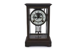 AN ANSONIA FOUR GLASS BRASS MANTEL CLOCK