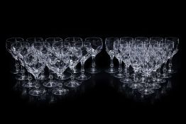 TWO SETS OF JOSAIR CRYSTAL WINE GLASSES