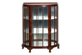 A DEMI-LUNE GLAZED DISPLAY CABINET