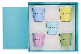 A SET OF FIVE TIFFANY & CO. COFFEE CUPS
