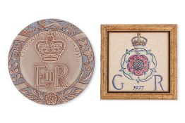 TWO ENGLISH ROYAL CORONATION POTTERY TILES