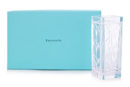 A TIFFANY & CO. 'WHEAT LEAF' CRYSTAL VASE