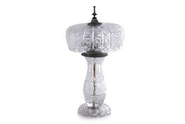 A CUT CRYSTAL TABLE LAMP