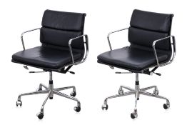 A PAIR OF EAMES INSPIRED SWIVEL DESK CHAIRS