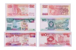 SINGAPORE, ASSORTED BANKNOTES, 1976-1995