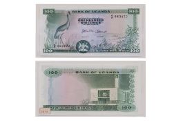 UGANDA, ASSORTED BANKNOTES, 1966-1998