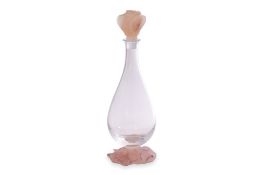 A DAUM PATE DE VERRE AND CLEAR GLASS DECANTER