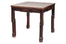 A CHINESE ELM MAHJONG TABLE