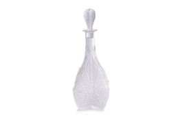 A LALIQUE 'FOUGERES' MOULDED AND FROSTED GLASS DECANTER