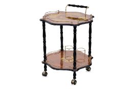 AN ITALIAN MARQUETRY DRINKS TROLLEY
