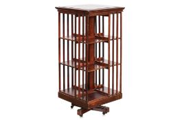 AN AMERICAN MAHOGANY REVOLVING BOOKCASE