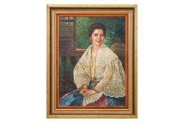 ROMEO ENRIQUEZ (PHILIPPINES, B.1920) - PORTRAIT OF AN ELEGANT LADY